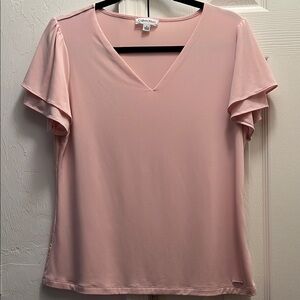 Calvin Klein Women's Pink V-Neck Top